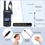 T1 FRS Walkie Talkie Set for Adults, Long Range Two-Way Radio, with Earpiece Fam