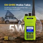 Ailunce HA1G GMRS 5W IP67 Rugged Walkie Tadlkie 256 Channels NOAA Green Outdoor