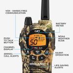 Midland GXT1050VP4 GMRS Two-Way Radio (50-Channel, Long Range, 142 Privacy Codes, SOS, NOAA, Rechargeable Nickle Battery, Mossy Oak Camo, 2-Pack)
