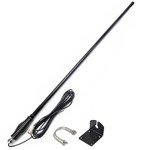 TWAYRDIO Heavy Duty GMRS Mobile Radio Antenna, 6.5dB High Gain Black Fiberglass GMRS Antenna with Mount Bracket, Spring Base, 16.4ft RG58 Coaxial Cable for Midland Retevis GMRS Transceiver