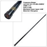 TWAYRDIO Heavy Duty GMRS Mobile Radio Antenna, 6.5dB High Gain Black Fiberglass GMRS Antenna with Mount Bracket, Spring Base, 16.4ft RG58 Coaxial Cable for Midland Retevis GMRS Transceiver