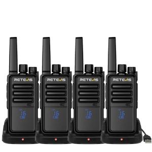 RT68H 2W FRS 4 pack walkie talkies long range Type-C Portable VOX Two Way Radios