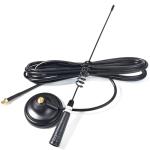 HYS GMRS 2.5inchs Magnet Mount Stainless Steel Antenna, 460-470Mhz HT Antennas W/13ft Low-Loss RG58U coaxial Cable, SMA Female for SMA Male GMRS Cobra Midland Uniden Anytone Handheld/Portable Radio