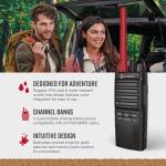 Cobra Trailblazer 500 GMRS Radio (2-Pack) – IP54 Rugged No-Display Design, 2.5W Long Range Walkie Talkies, 16hr Battery, Swivel Holster, Programmable Software, Removable Antenna, Repeater Compatible