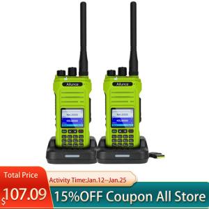 Ailunce HA1G GMRS 5W IP67 Rugged Walkie Tadlkie 256 Channels NOAA Green 2 Pack