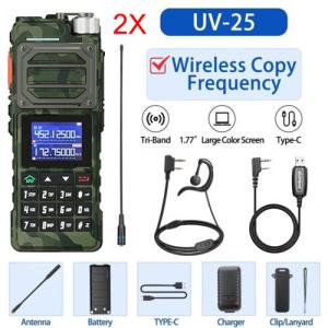 BAOFENG UV-25 FM WALKIE-TALKIE 136-174&400-520MHZ TRI-BAND TWO WAY RADIOS 2X US
