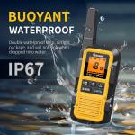 G2Pro+ IP67 Waterproof Floating Walkie Talkies Long Range for Adults, Heavy Duty