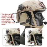 HEARFALCOM Tactical Comta III Headset Helmet ARC Rail Adapter Bracket Version with U94 PTT Adapter Compatible with Baofeng UV-5R, UV-82 Walkie Talkie for Airsoft Sports（DE）