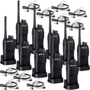 Retevis RT21 Walkie Talkies for Adults, 2 Way Radios Walkie Talkies Long Range, Portable FRS Two Way Radios with Earpiece, Handfree, for Government Education Churches Dealers(10 Pack)