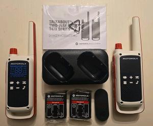 NEW! Motorola Solutions, Portable FRS, T478, Talkabout, White/Red 2 Pack No Box