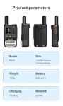 CLARIGO C Unlimited Range Walkie Talkies with Lifetime Use SIM Card Global Walkie Talkies Poc Radios Dual SIM Encrypted Calls 6800mAh Battery (R300)