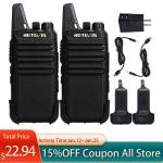 2Pack Retevis RT22 Walkie Talkies Two Way Radios Rechargeable for Church/School