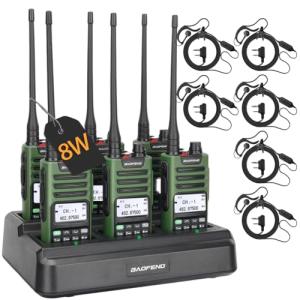BAOFENG GMRS Radio Handheld Long Range GM-15 Pro 8W NOAA Weather Receiver Radio,GMRS Repeater Capable,Rechargeable Walkie Talkies Two Way Radio with Six-Way Multi-Unit USB-C Charger,6Pack