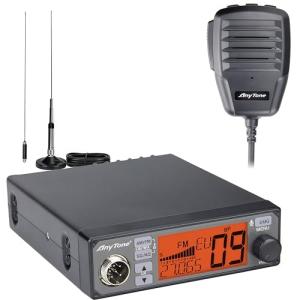 AT-500M Ⅱ CB Radio Kit with Antenna, NRC Digital Noise Cancelling, 40 Memory Channels, 12/24V Auto-Power, AM/FM Professional Mobile Radio, VOX Function, NB/ANL, for Trucking, Off-Road, Emergency