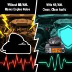 AT-500M Ⅱ CB Radio Kit with Antenna, NRC Digital Noise Cancelling, 40 Memory Channels, 12/24V Auto-Power, AM/FM Professional Mobile Radio, VOX Function, NB/ANL, for Trucking, Off-Road, Emergency