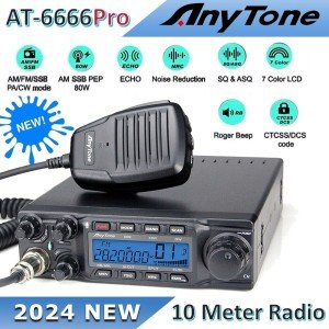 New AnyTone AT-6666PRO 10-Meter Mobile Transceiver BRAND NEW MODEL AM/FM/USB/LSB