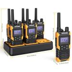KETELESE T4 Waterproof Radios Walkie Talkies 6 Pack, IP67 FRS Two Way Radio with Headsets and Charging Base, NOAA Weather Alert,PTT,Group,VOX