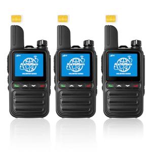 KAYOTOM Lifetime Free Unlimited Range Rapid Global Walkie Talkies PTT Push-to-Talk Over Cellular Nationwide 5000+ Miles POC 4G LTE Handheld Long Range Two Way Radio for Team Management (3Pack and SIM)