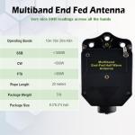 GOOZEEZOO JYR4010-150W End Fed Half Wave Antenna for Ham Radio, 150W Shortwave Radio Antenna, 4 Band 10m 15m 20m 40m Long Wire Antenna, 1:64 Balun No Tuning (Black)