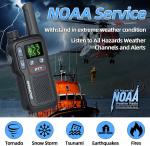 Long Range Rechargeable Walkie Talkies with NOAA Weather | 2-Pack