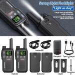 Long Range Rechargeable Walkie Talkies with NOAA Weather | 2-Pack