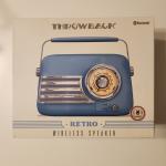THROWBACK RETRO WIRES SPEAKER BLUETOOTH AND FM RADIO.