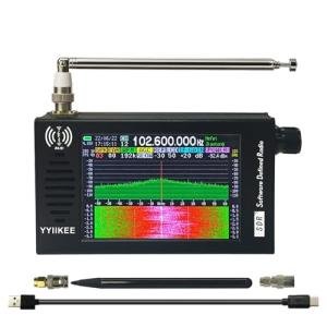 Portable SDR DSP Radio Receiver – 4.3” Touchscreen, 100KHz-149MHz, Full Band Shortwave, FM MW SSB CW HAM, 192kHz Spectrum, Waterfall Display, CNC Aluminum Alloy Case, Rechargeable Battery