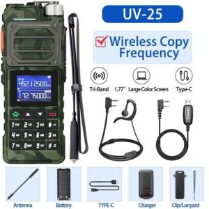 Baofeng Uv25 FM Walkie Talkie Long Range Tri-power Two Way Radio With Cable Set