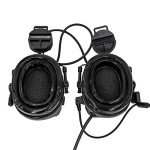 HEARFALCOM Tactical Comta III Headset Helmet ARC Rail Adapter Bracket Version with U94 PTT Adapter Compatible with Baofeng UV-5R, UV-82 Walkie Talkie for Airsoft Sports（BK）