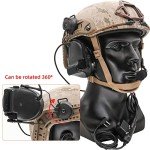HEARFALCOM Tactical Comta III Headset Helmet ARC Rail Adapter Bracket Version with U94 PTT Adapter Compatible with Baofeng UV-5R, UV-82 Walkie Talkie for Airsoft Sports（BK）