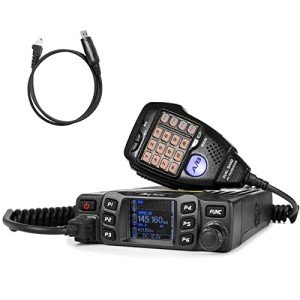 AnyTone AT-778UV II Mobile Ham Radio 25 Watt Mini Dual Band VHF UHF Two Way Radios Compact Amateur Transceiver for Car Vehicle, Support Chirp Black