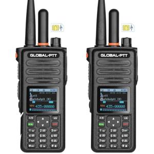 global-ptt G8plus PoC Radios + UHF Analog Walkie Talkie Two-Way Radio, Repeater Unlimited Range Nationwide Communication Bulit-in 1-Year Data Plan Sim Cards (Black)
