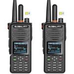 global-ptt G8plus PoC Radios + UHF Analog Walkie Talkie Two-Way Radio, Repeater Unlimited Range Nationwide Communication Bulit-in 1-Year Data Plan Sim Cards (Black)