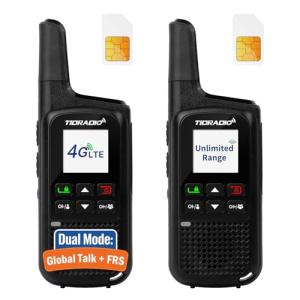 TIDRADIO TD-M2 Pro Unlimited Range Rapid Global Walkie Talkies,Dual Mode -4G LTE PoC Radio with SIM Card+FRS Two Way Radio Long Range Global PTT 2-way Radios for Family,Business,Company,Outdoor -2Pack