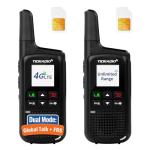 TIDRADIO TD-M2 Pro Unlimited Range Rapid Global Walkie Talkies,Dual Mode -4G LTE PoC Radio with SIM Card+FRS Two Way Radio Long Range Global PTT 2-way Radios for Family,Business,Company,Outdoor -2Pack