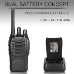BaoFeng Walkie Talkies for Adults Long Range Rechargeable Walkie-Talkie with 20PCS Batteries & Earpieces with Mic, Portable FRS Two Way Radios for Business Camping Family Kids, Black BF-88A 10Pack