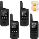 Global Rapid Walkie Talkies Unlimited Range 4G LTE PoC with SIM Cards, Long Distance Two Way Radios, APP Management, Nationwide PTT, for Family,Logistics,Truck Fleet,Construction site,Company, 4 Pack