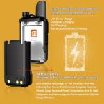 4 Pack Nationwide Unlimited Range Walkie Talkies Poc Two-Way Radio Long Range,Pre-Installed Sim Card (Free for Life) Suitable for Fleet Dispatch/Construction Site Collaboration/Family Emergencies