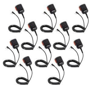 Arrowmax 10 Packs APM350-K2 Waterproof IP56 Waterproof Plus Size Shoulder Speaker Microphone Compatible with Motorola CP200D CP100D R2 DEP450 BPR40D CP200 CP185 BPR40 Yaesu FT-65 FT-25 FT-4X/V