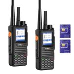 KSUN 4G Network Lifetime Free Global POC Radios PTT with Pre-Paid SIM Card Walkie Talkies Unlimited Range, Handheld UHF Dual Mode, Gifts for Family Bus Drivers, Camping KSUN CT58 (2 Pack)