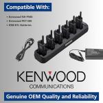 KENWOOD KSC-506K Six-Unit Rapid Charger – Charge 6 NX-P500K or PKT-300 ProTalk Two-Way Radios KNB-81L Batteries Fast with One OEM Multi-Dock Station