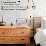 Portable Radio AM FM Shortwave Vintage Radio, Great Reception Receiver Bluetooth