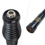 HYSHIKRA GMRS Outdoor Fiberglass Antenna, 462-467Mhz 43.3In Base Antenna with 5Meter(16.4ft) RG58 Coax Cable and L Shape Bracket Spring for Baofeng Kenwood Midland Yaesu Icom Motorola Mobile Radio