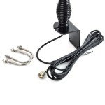 HYSHIKRA GMRS Outdoor Fiberglass Antenna, 462-467Mhz 43.3In Base Antenna with 5Meter(16.4ft) RG58 Coax Cable and L Shape Bracket Spring for Baofeng Kenwood Midland Yaesu Icom Motorola Mobile Radio