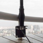 HYSHIKRA GMRS Outdoor Fiberglass Antenna, 462-467Mhz 43.3In Base Antenna with 5Meter(16.4ft) RG58 Coax Cable and L Shape Bracket Spring for Baofeng Kenwood Midland Yaesu Icom Motorola Mobile Radio