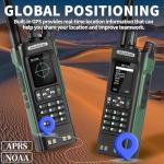 BAOFENG DM32 DMR Radio Ham Radio Handheld Rechargeable Walkie Talkies Long Range DM32UV Two Way Radio NOAA Weather Radio with GPS, Copy Frequency Battery USB-C Charger with Radio Holster (2Pack)