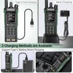 BAOFENG DM32 DMR Radio Ham Radio Handheld Rechargeable Walkie Talkies Long Range DM32UV Two Way Radio NOAA Weather Radio with GPS, Copy Frequency Battery USB-C Charger with Radio Holster (2Pack)