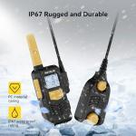Retevis EZtalk 2S GMRS Radio - Walkie Talkie Long Range with Controllable Mic, 1800mAh Low Temperature Battery, Rugged IP67 Waterproof Radio, NOAA Weather Alert, Compact Radio for Skiing, Snowboarding