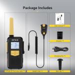 Retevis EZtalk 2S GMRS Radio - Walkie Talkie Long Range with Controllable Mic, 1800mAh Low Temperature Battery, Rugged IP67 Waterproof Radio, NOAA Weather Alert, Compact Radio for Skiing, Snowboarding