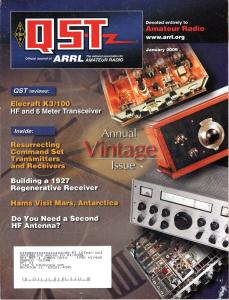 QST Amateur Radio magazine ~ January 2009 ~ Elecraft K3/100 ~ Hams visit Mars